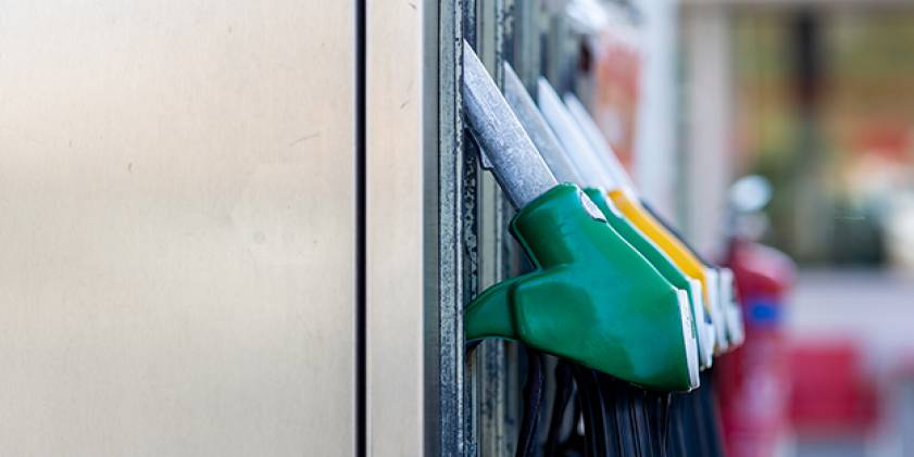 Different coloured petrol pumps