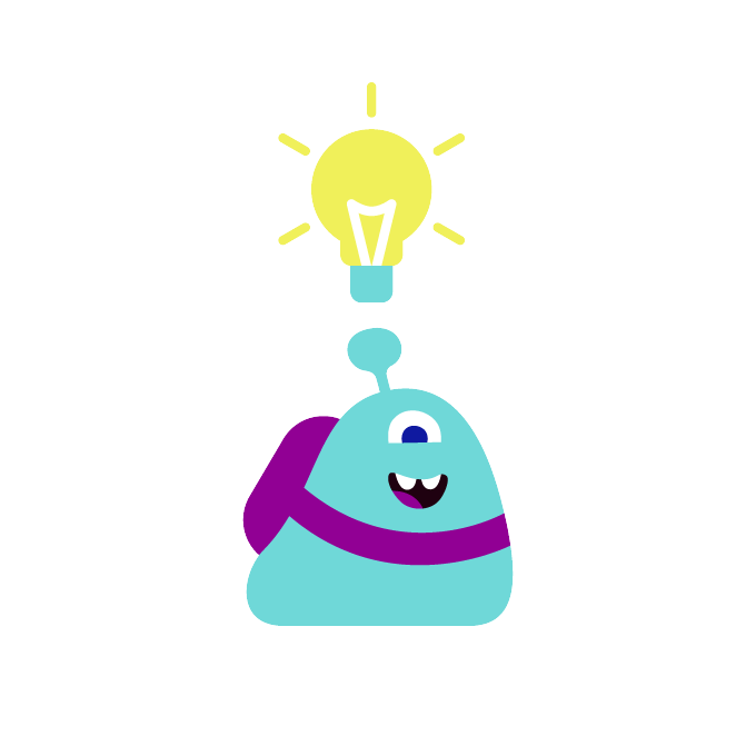 Miss Blobby Blue happy lightbulb moment